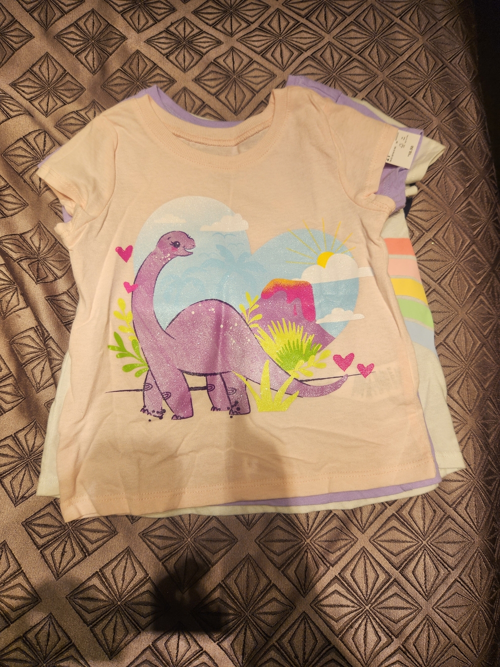 Girls' Pink Dinosaur Graphic Tee - Brand: